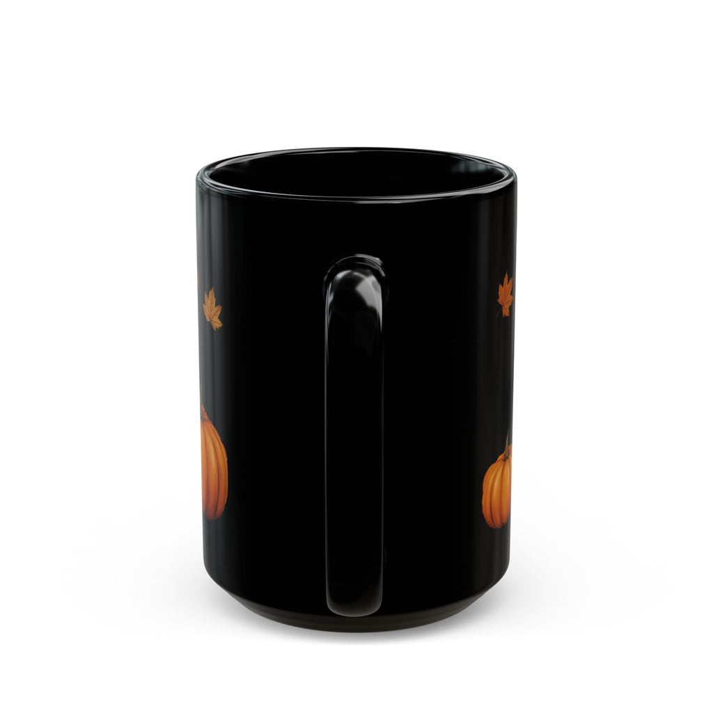 Fall Pumpkin Black Mug