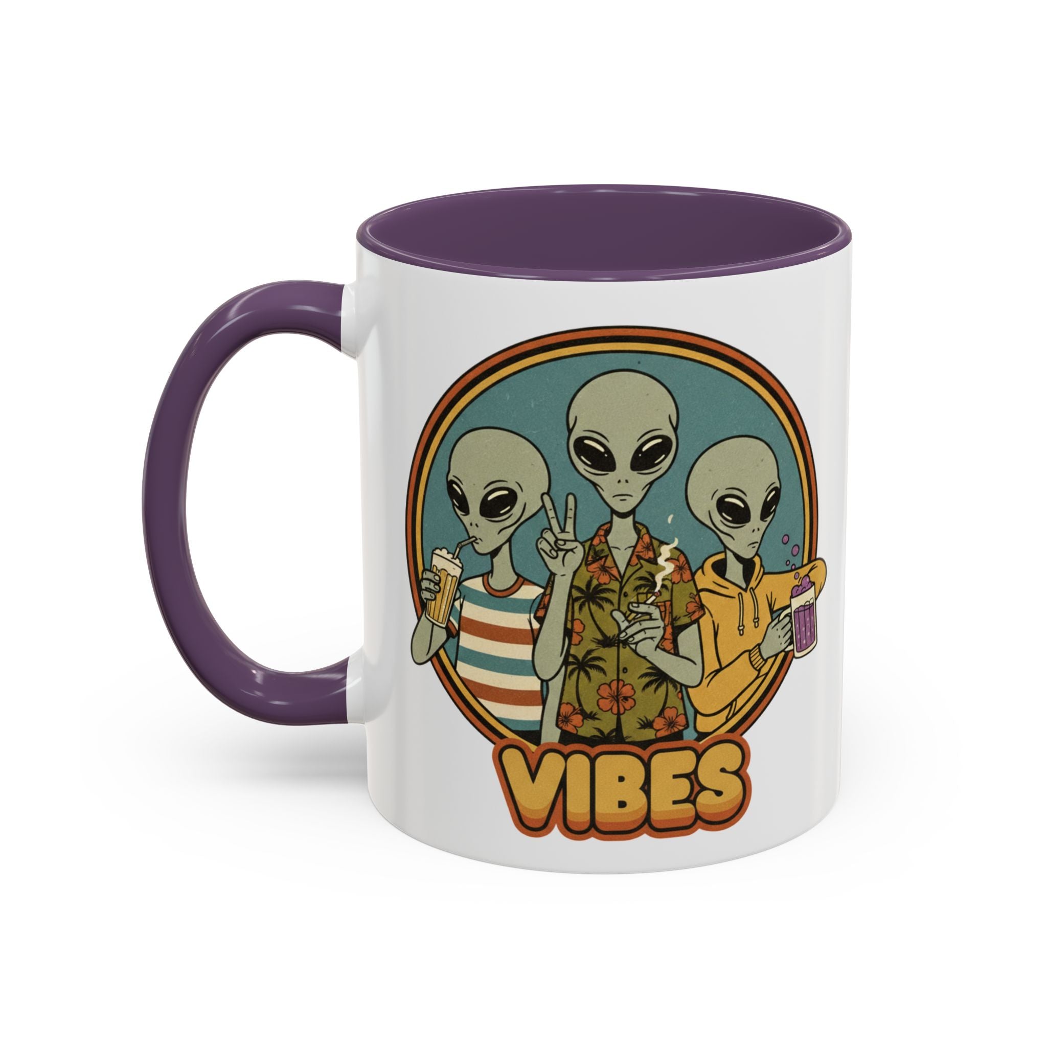 Retro Vibes Alien Accent Mug