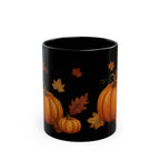 Fall Pumpkin Black Mug