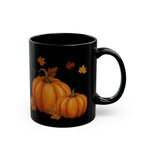 Fall Pumpkin Black Mug