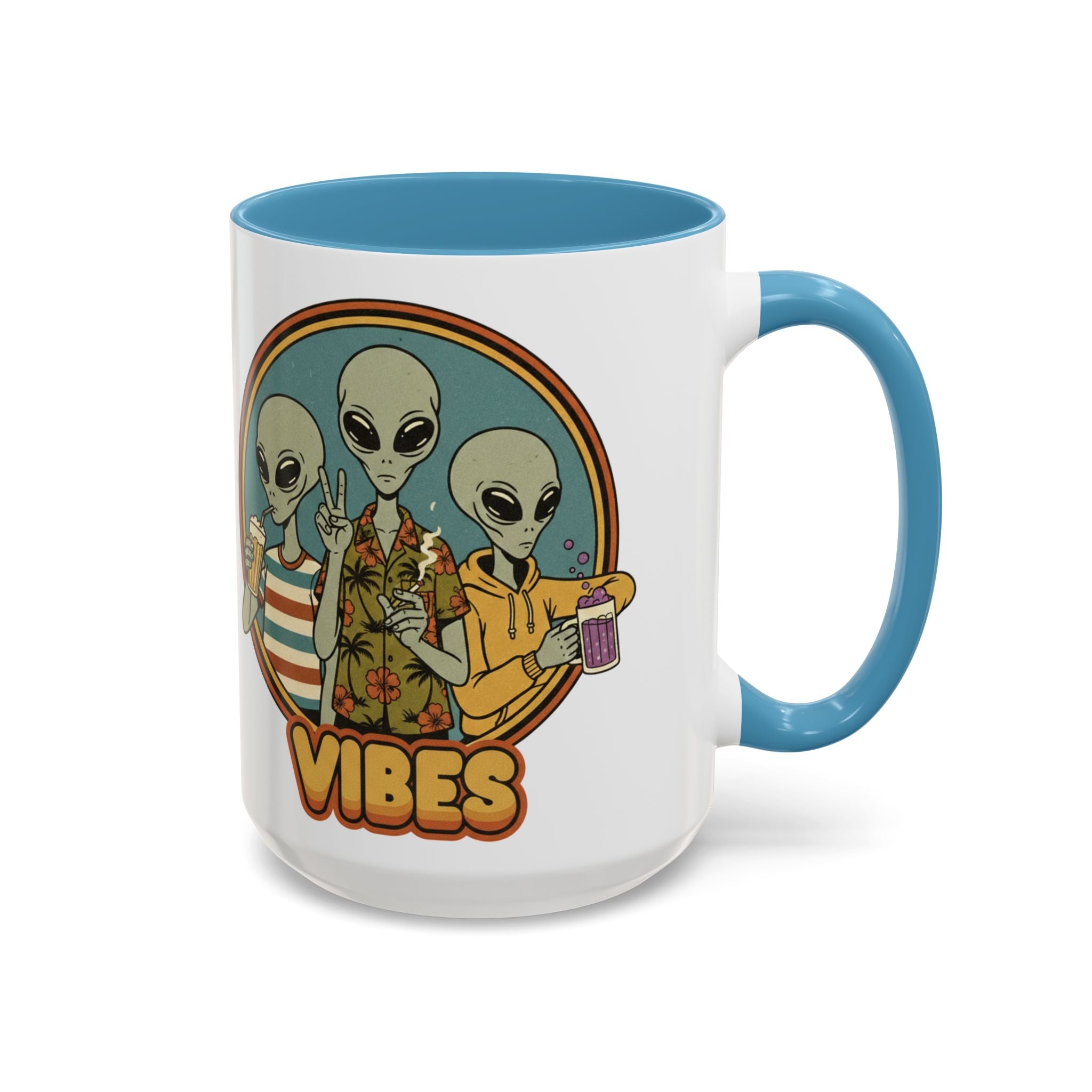 Retro Vibes Alien Accent Mug