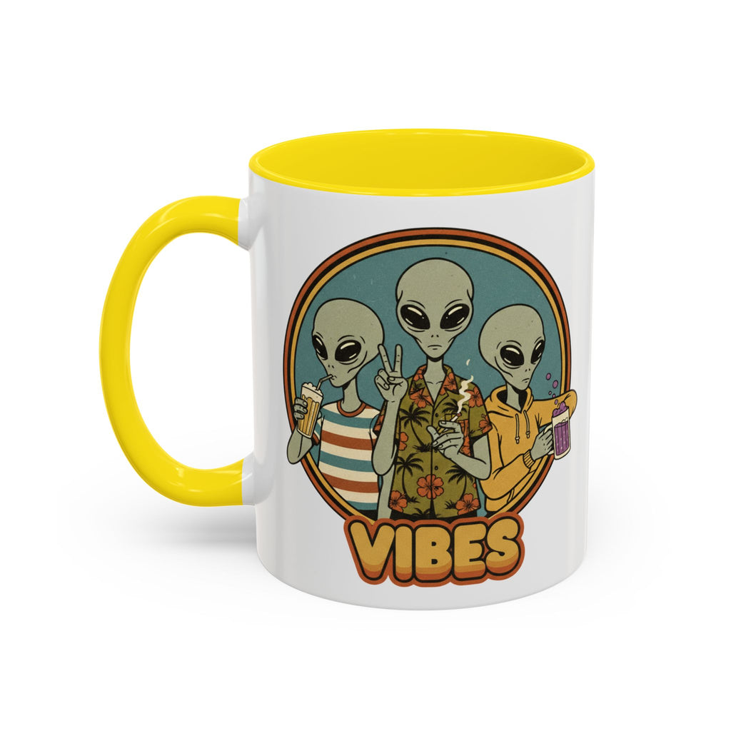 Retro Vibes Alien Accent Mug