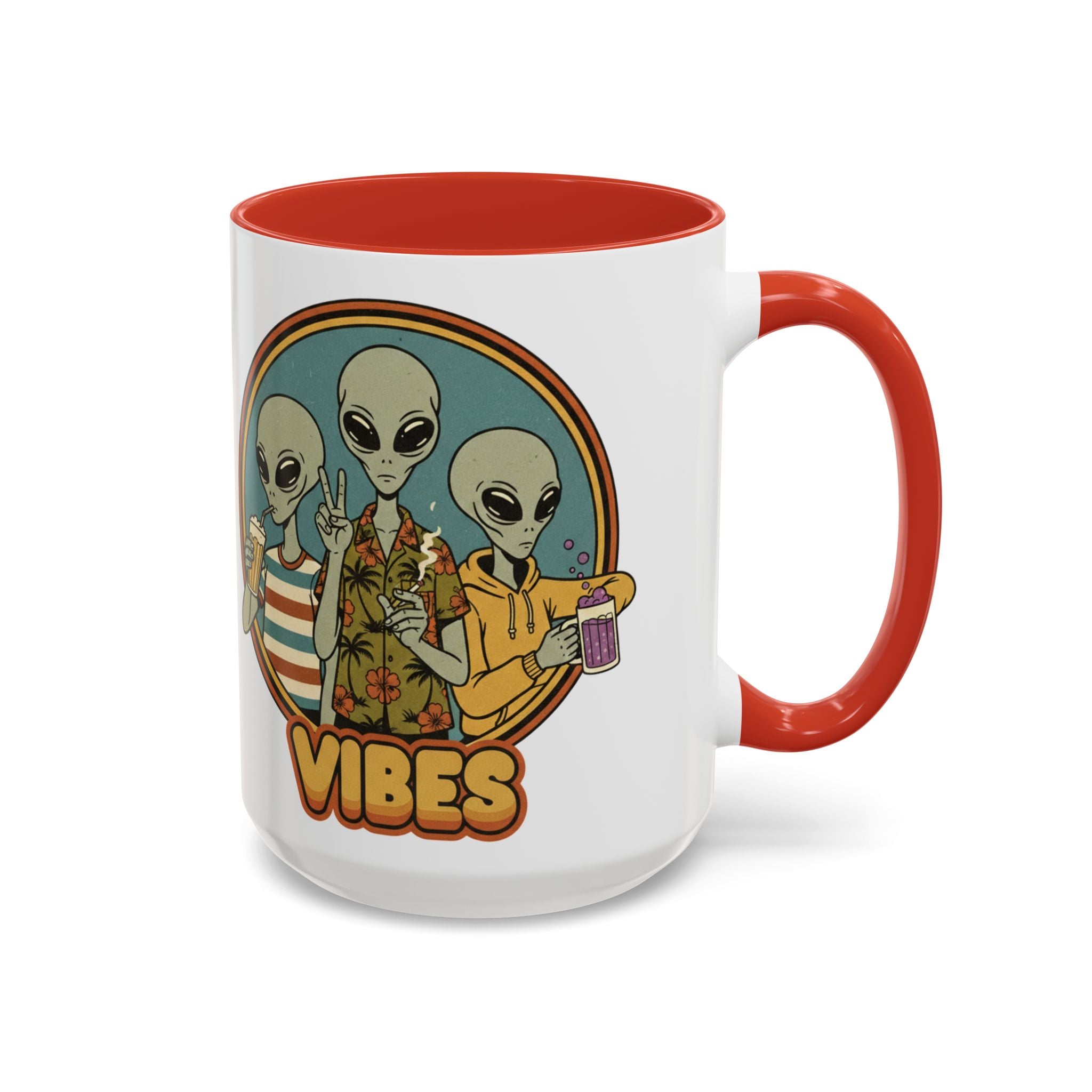 Retro Vibes Alien Accent Mug