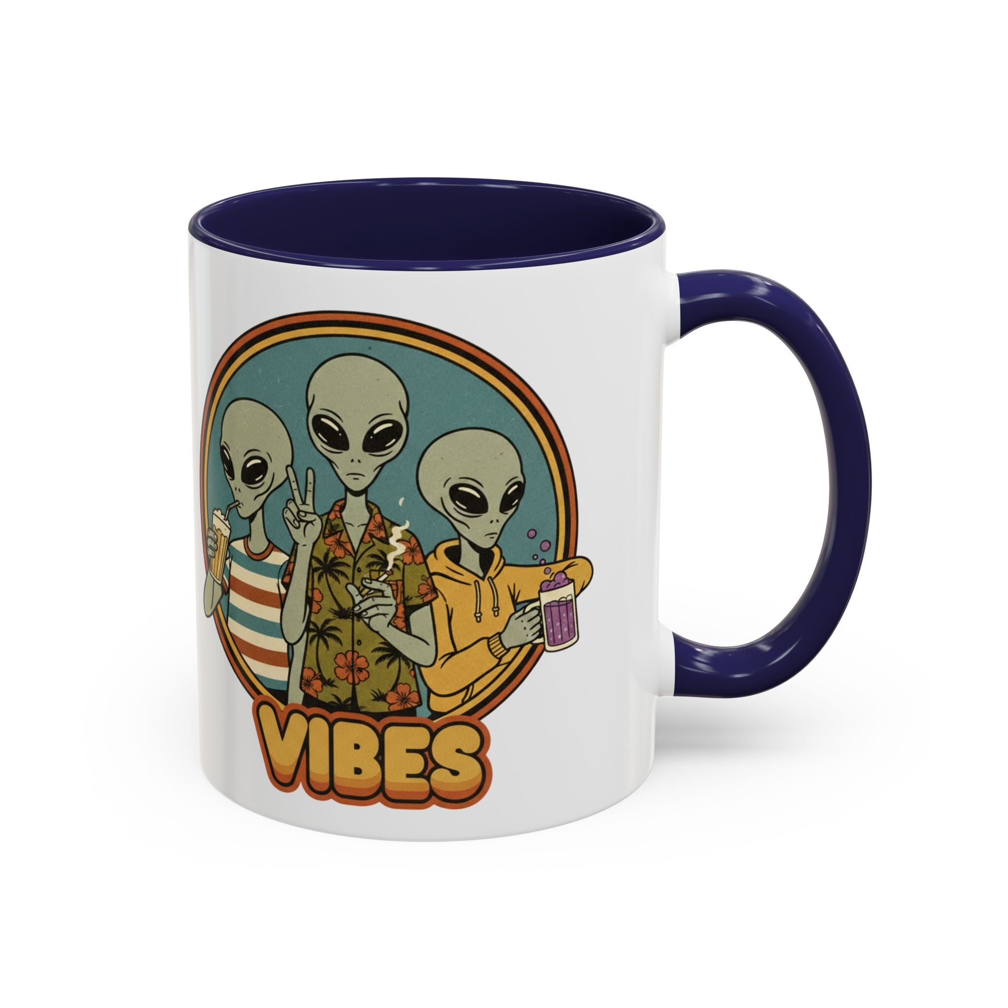 Retro Vibes Alien Accent Mug