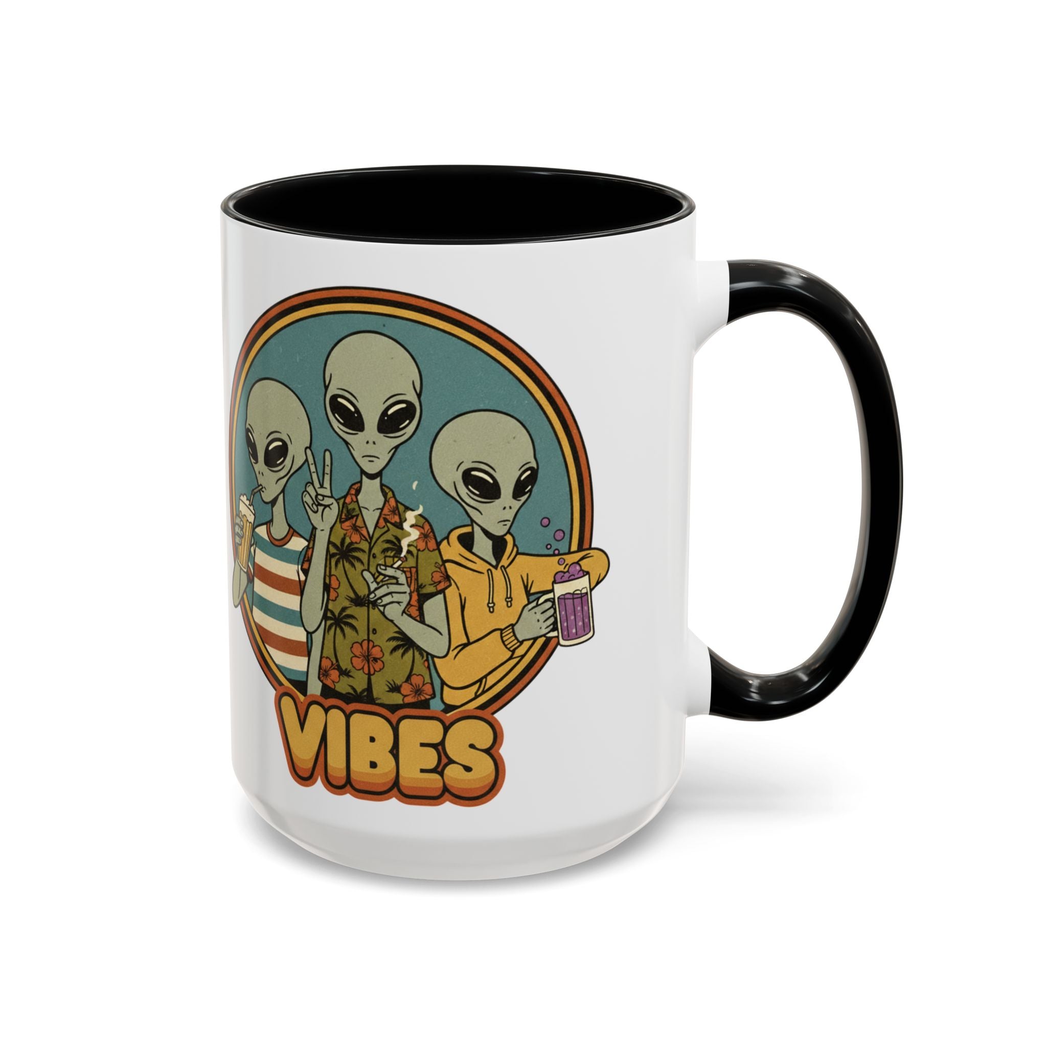Retro Vibes Alien Accent Mug