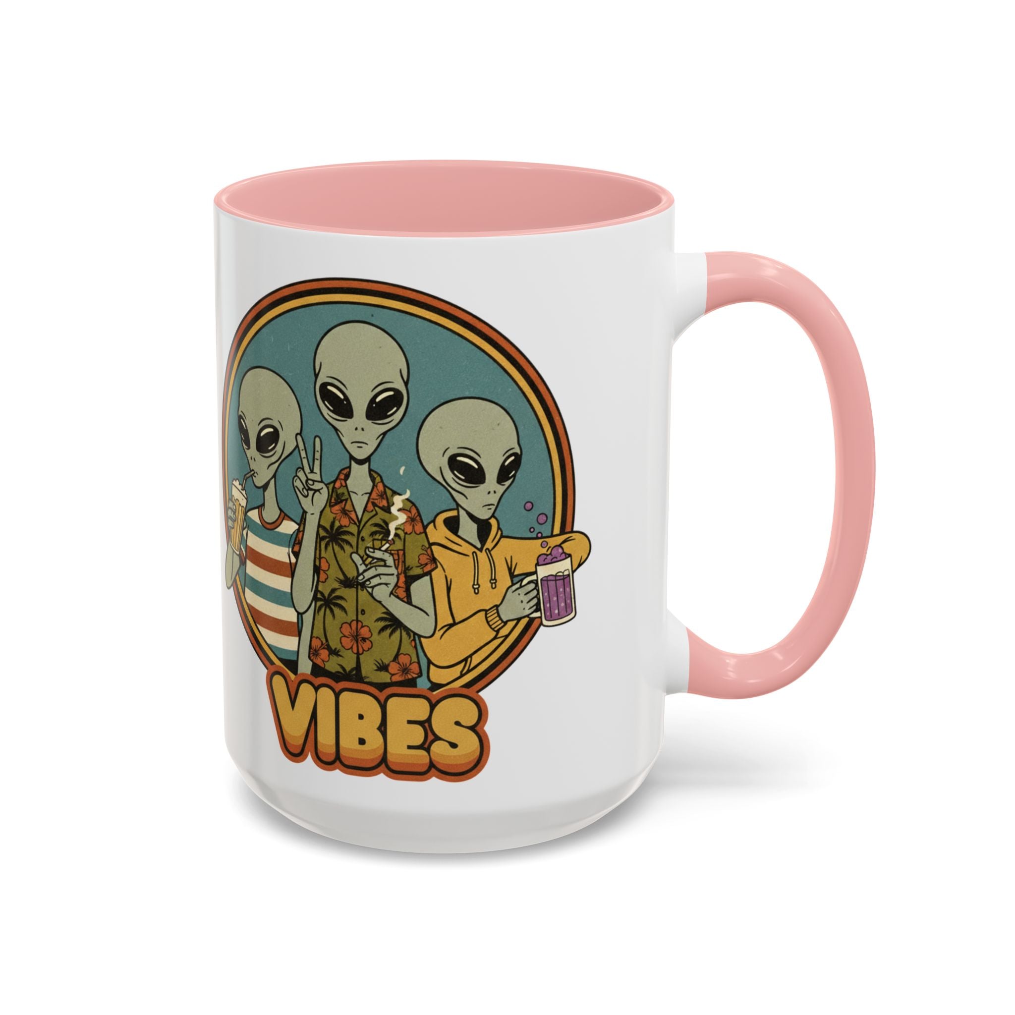 Retro Vibes Alien Accent Mug