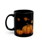 Fall Pumpkin Black Mug