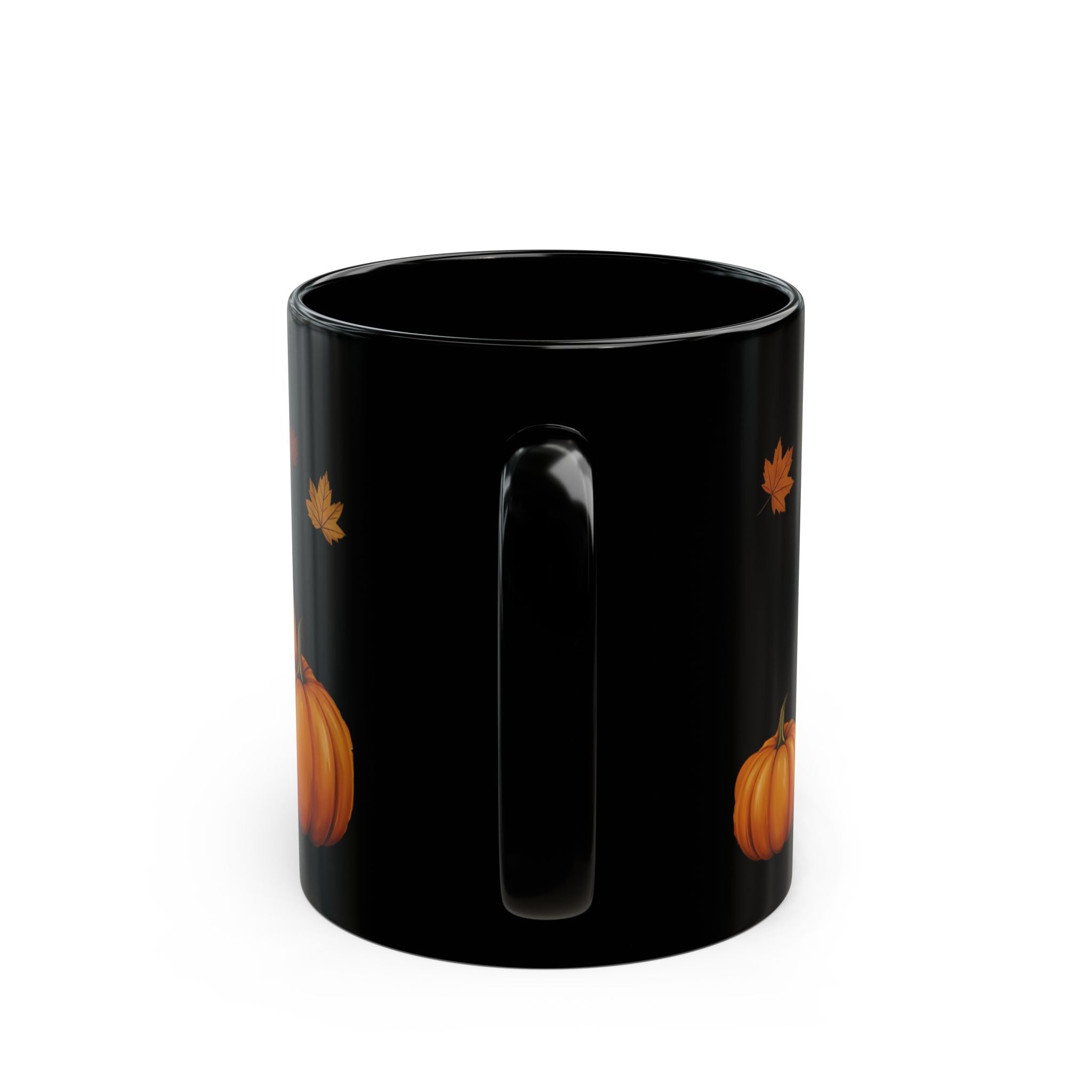 Fall Pumpkin Black Mug