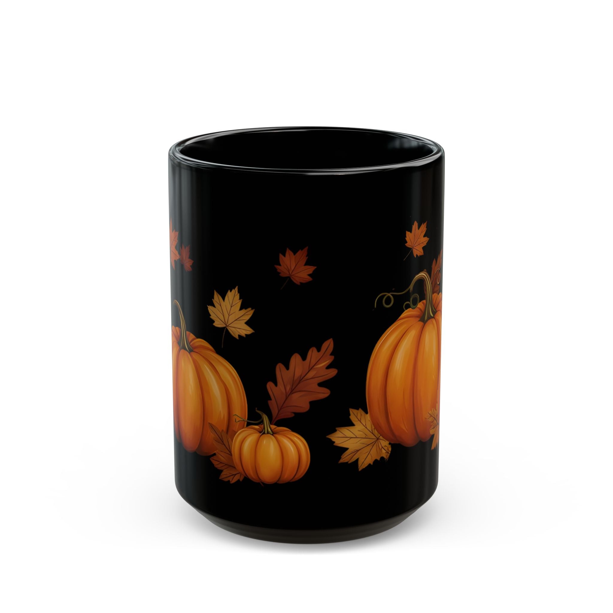 Fall Pumpkin Black Mug