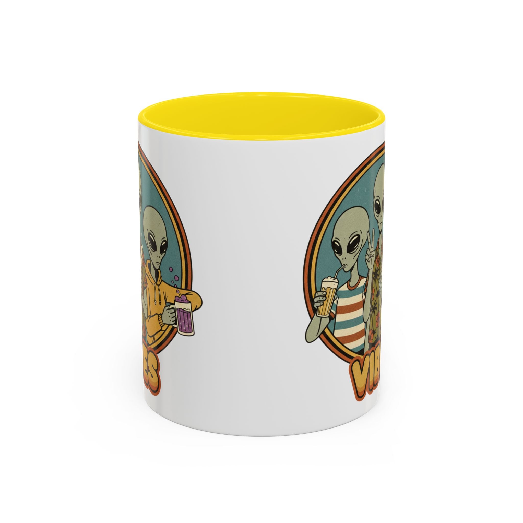 Retro Vibes Alien Accent Mug